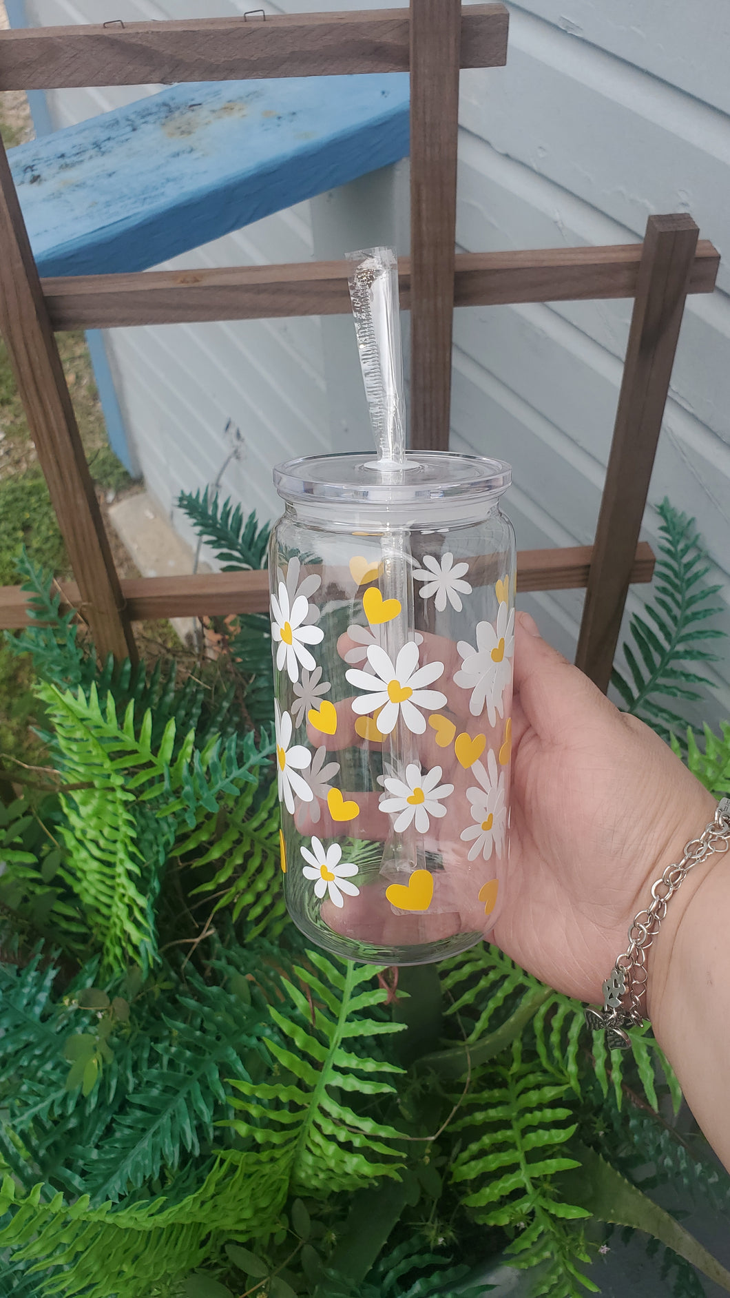 Daisies & Hearts | Acrylic Cans | Plastic Cups | Daisy