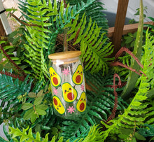 Load image into Gallery viewer, Kawaii Avocados | 16 oz. | Glass Can | Hearts | Fruit | Spring | Summer | Friends