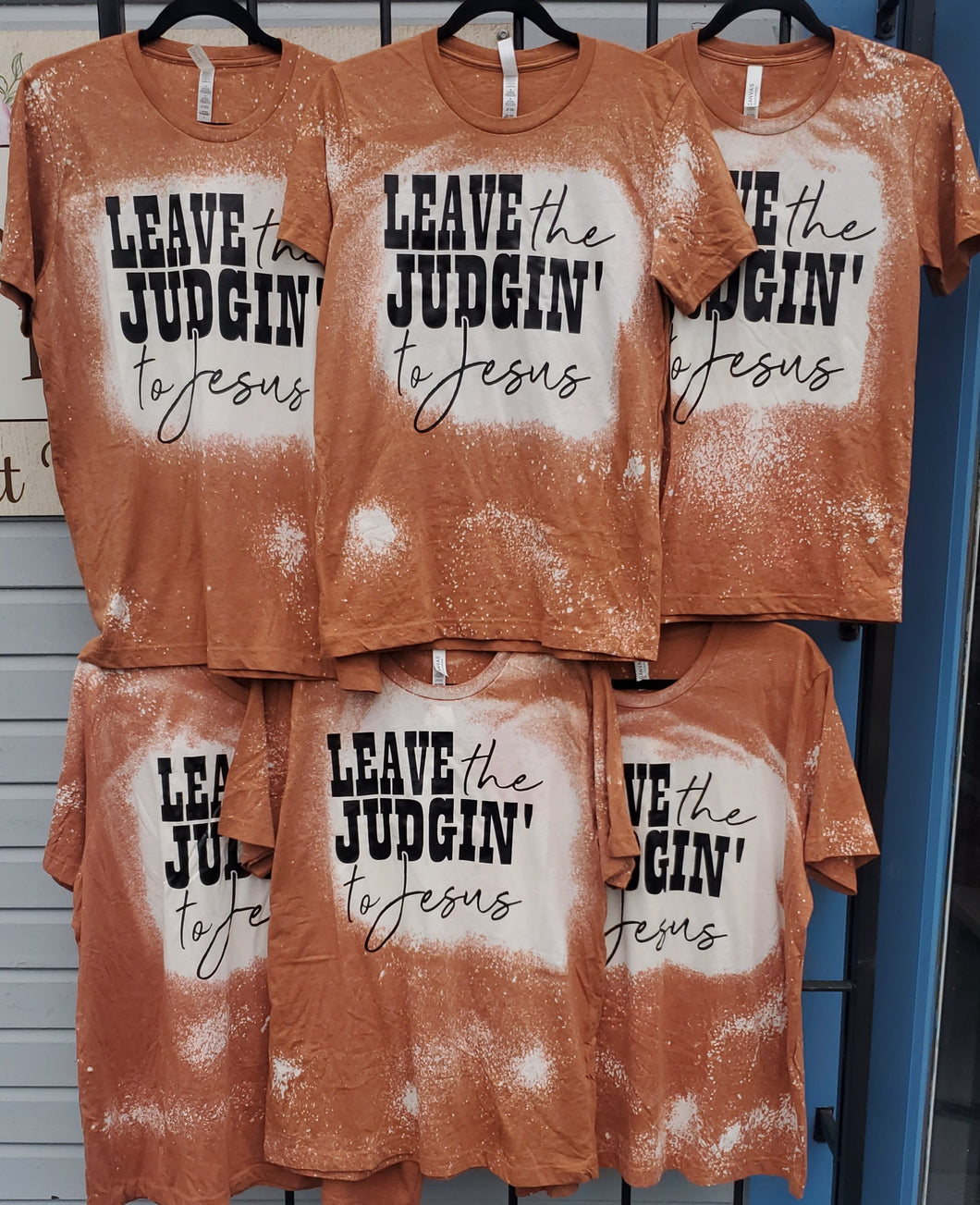 Leave the Judgin' to Jesus | Spiritual Tee | Christian Graphic T-Shirt (Bleached Tee)