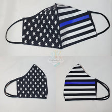 Load image into Gallery viewer, Thin Blue Line Face Mask | Police | Flag Design