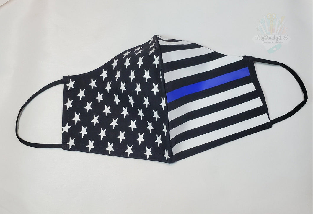Thin Blue Line Face Mask | Police | Flag Design