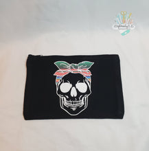 Load image into Gallery viewer, Loca Pero Cute Makeup Bag | Canva | Zip Bag | Skull with Bandanna | CUSTOM