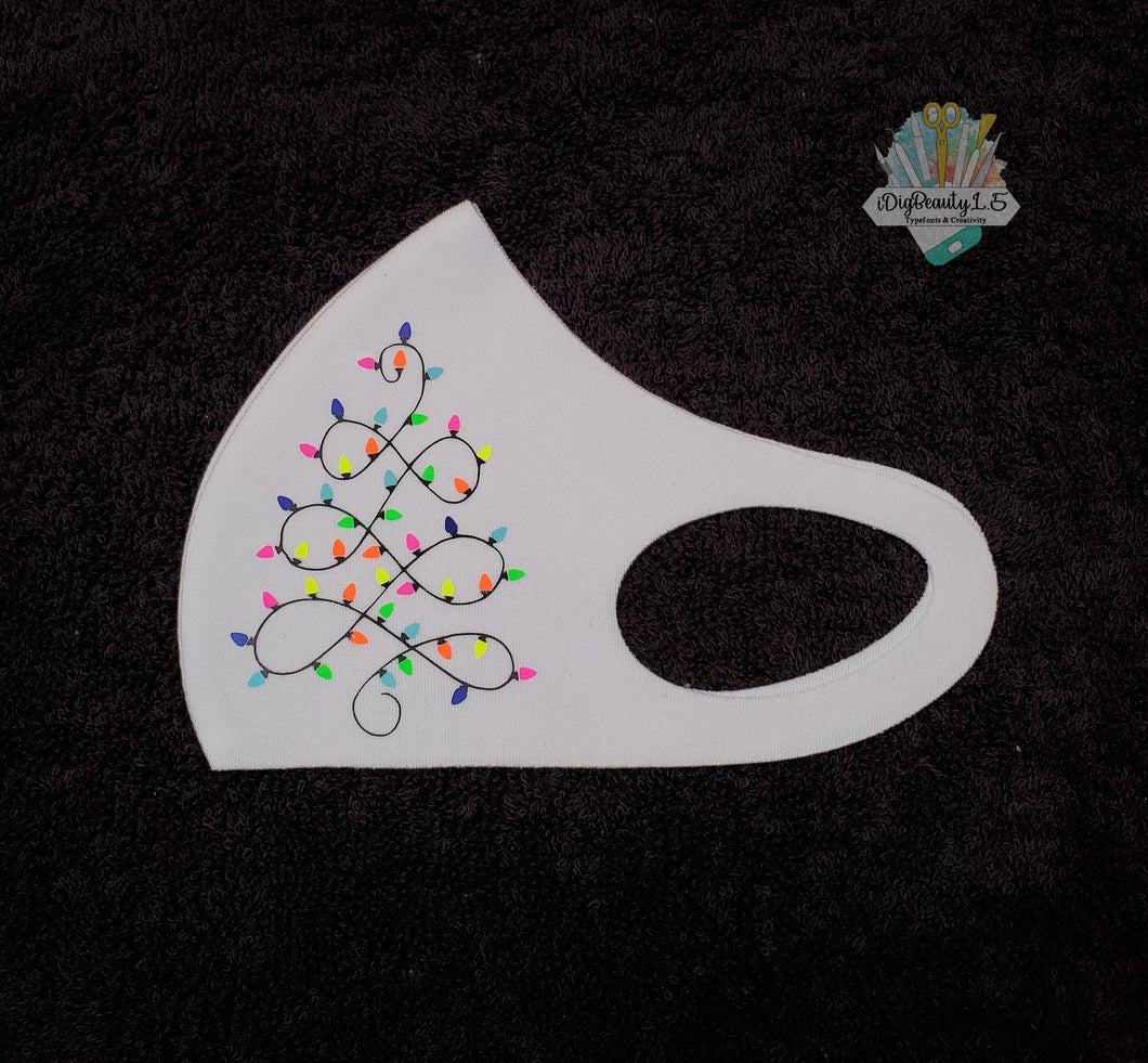 Holiday Tree Lights Face Mask | Holiday Design | Holiday Themed | Lights