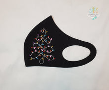 Load image into Gallery viewer, Holiday Tree Lights Face Mask | Holiday Design | Holiday Themed | Lights