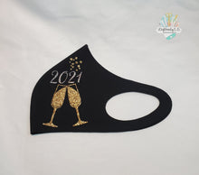 Load image into Gallery viewer, New Year 2022 Face Mask | Champagne Glasses | NEW YEAR | 2022 | Mask