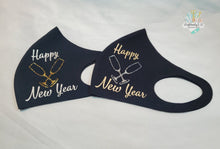 Load image into Gallery viewer, Happy New Year Face Mask | Champagne Glasses | NEW YEAR | Mask