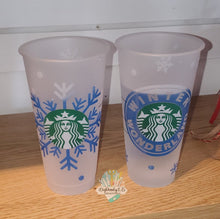 Load image into Gallery viewer, Snowflakes Starbucks Cup | Color Changing Design | Venti Cold Cup | Snowflakes