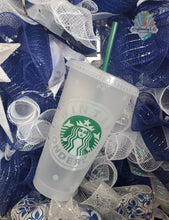 Load image into Gallery viewer, Winter Wonderland Starbucks Cup | Color Changing Design | Venti Cold Cup | Snowflakes