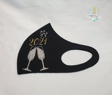 Load image into Gallery viewer, New Year 2022 Face Mask | Champagne Glasses | NEW YEAR | 2022 | Mask