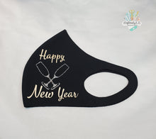 Load image into Gallery viewer, Happy New Year Face Mask | Champagne Glasses | NEW YEAR | Mask