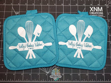 Load image into Gallery viewer, Pot Holders with Kitchen Tools Design | PERSONALIZED