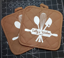 Load image into Gallery viewer, Pot Holders with Kitchen Tools Design | PERSONALIZED