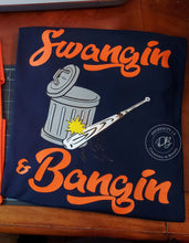Load image into Gallery viewer, Swangin & Bangin T-Shirt | Houston | Baseball | Graphic Tee | Navy