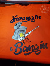 Load image into Gallery viewer, Swangin & Bangin T-Shirt | Houston | Baseball | Graphic Tee | Orange