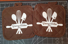 Load image into Gallery viewer, Pot Holders with Kitchen Tools Design | PERSONALIZED