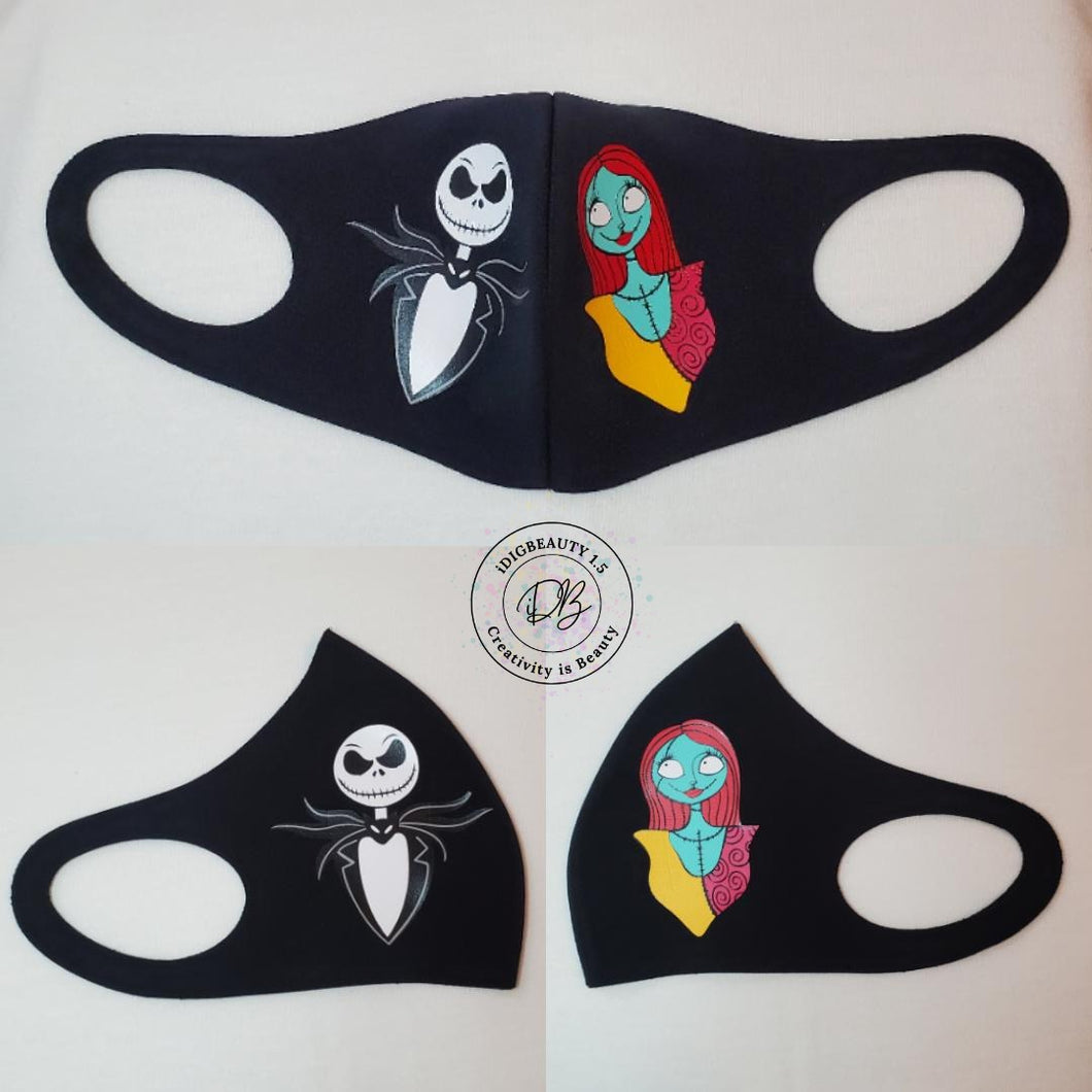 Jack and Sally Face Mask