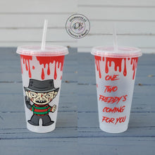 Load image into Gallery viewer, Horror Collection Reusable Cold Cups | Characters | Jason | Michael | Freddy | Pennywise | Chucky
