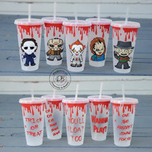 Load image into Gallery viewer, Halloween Horror Reusable Cold Cup | Character | Jason | Voorhees | Spooky | Friday 13
