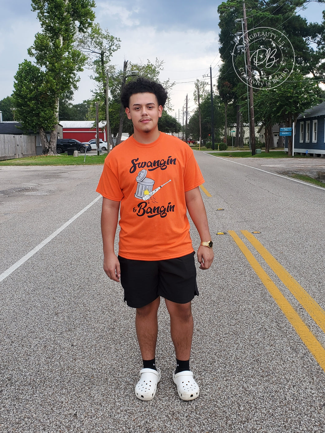 Swangin & Bangin T-Shirt | Houston | Baseball | Graphic Tee | Orange