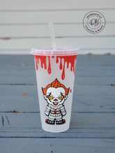 Load image into Gallery viewer, Halloween Horror Reusable Cold Cup | Character | Clown | Pennywise | Spooky | IT
