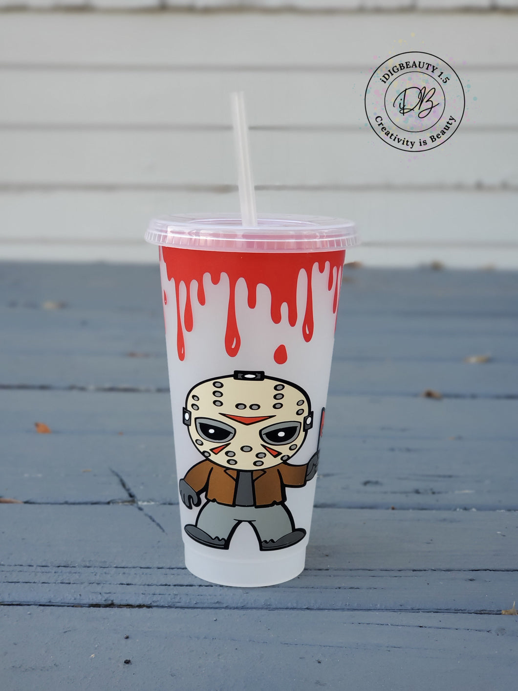 Halloween Horror Reusable Cold Cup | Character | Jason | Voorhees | Spooky | Friday 13