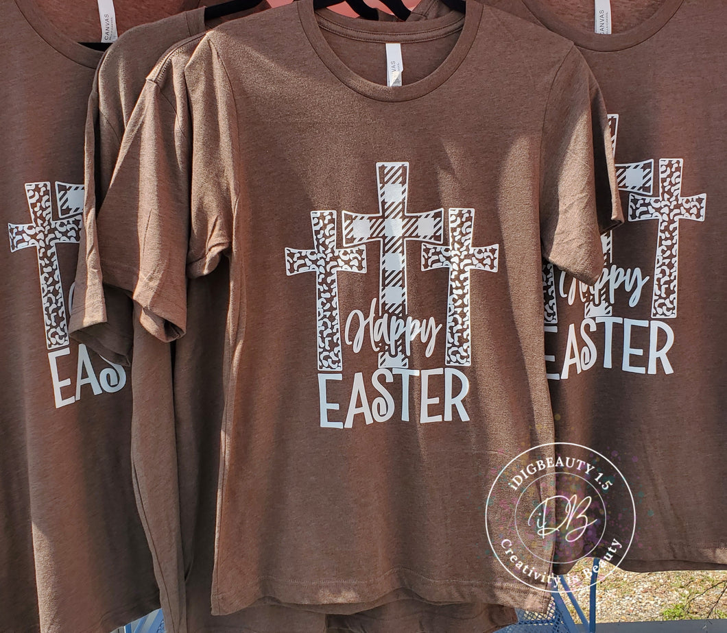 Happy Easter T-Shirt | 3 Crosses