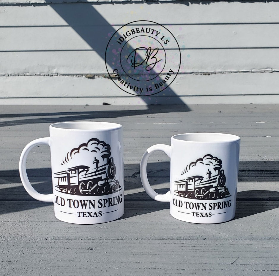 Old Town Spring Texas Mug | Train | Small Town