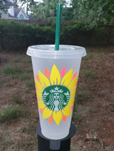 Load image into Gallery viewer, Sunflower Starbucks Cold Cups  | Sunflower Quote
