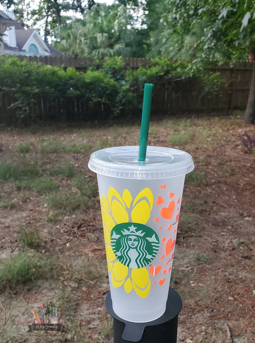 Sunflower & Hearts | Starbucks Cold Cup | PERSONALIZED