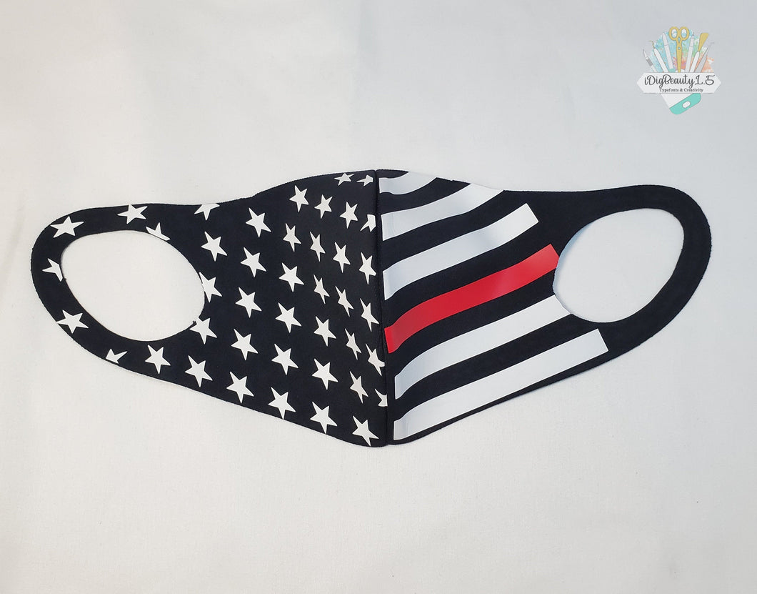 Thin Red Line Face Mask | Firefighter | Flag Design