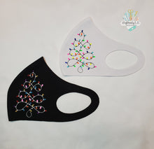 Load image into Gallery viewer, Holiday Tree Lights Face Mask | Holiday Design | Holiday Themed | Lights
