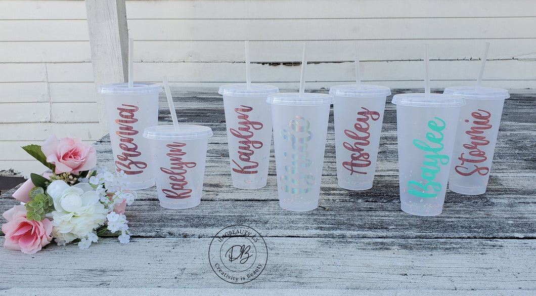 PERSONALIZED Reusable Cold Cup | 24 ounces | Bride & Bridal Party | Gift