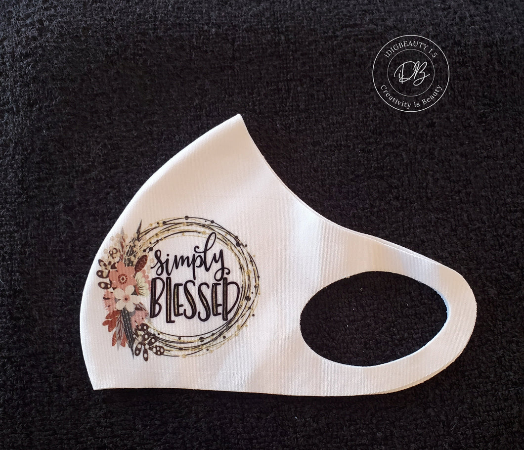 Simply Blessed Face Mask | Quote | Christian | Simply Blessed