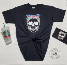 Load image into Gallery viewer, Skull with Serape T-Shirt | Skull | Serape | Skull with Bandana | Graphic Tee
