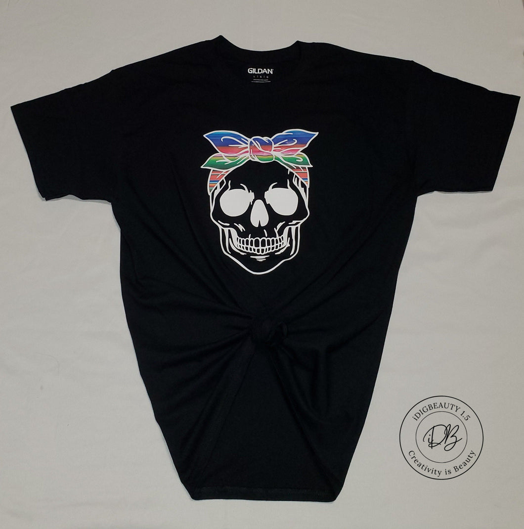 Skull with Serape T-Shirt | Skull | Serape | Skull with Bandana | Graphic Tee